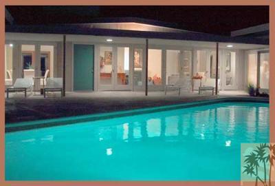 Pool Night facing house